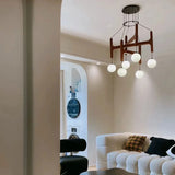 Italian Porada ASTRA Wooden Pendant Light Retro Multi Head Minimalist Restaurant Living Room Chandelier LED Interior Decora Lamp