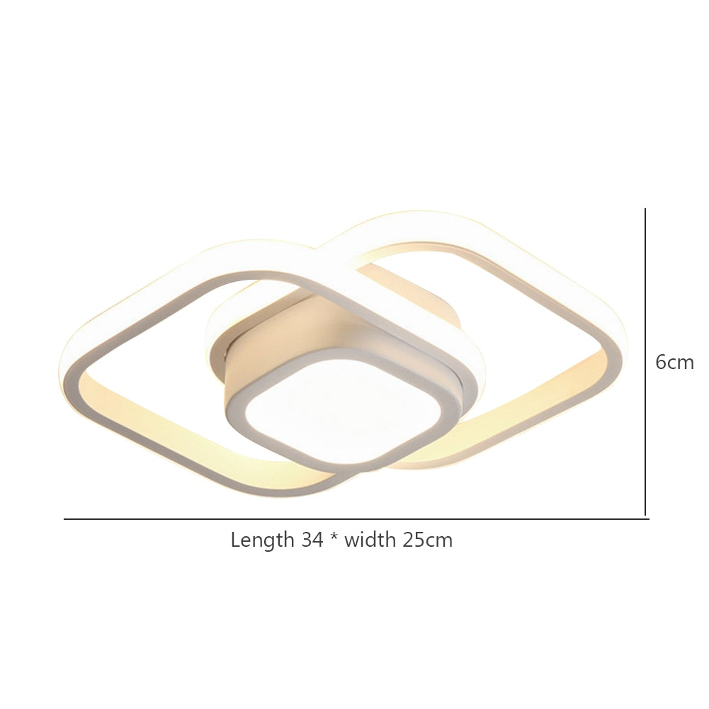 Small Modern LED Ceiling Light 2 Rings Creative Design Ceiling Lamp Indoor Lighting Fixtures Hallway Balcony Aisle Office Lustre
