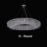 2025 Modern Luxury Round Oval Crystal Chandelier For Living Dining Room Chrome Luster LED Pendant Lights Hotel Duplex Villa Lamp