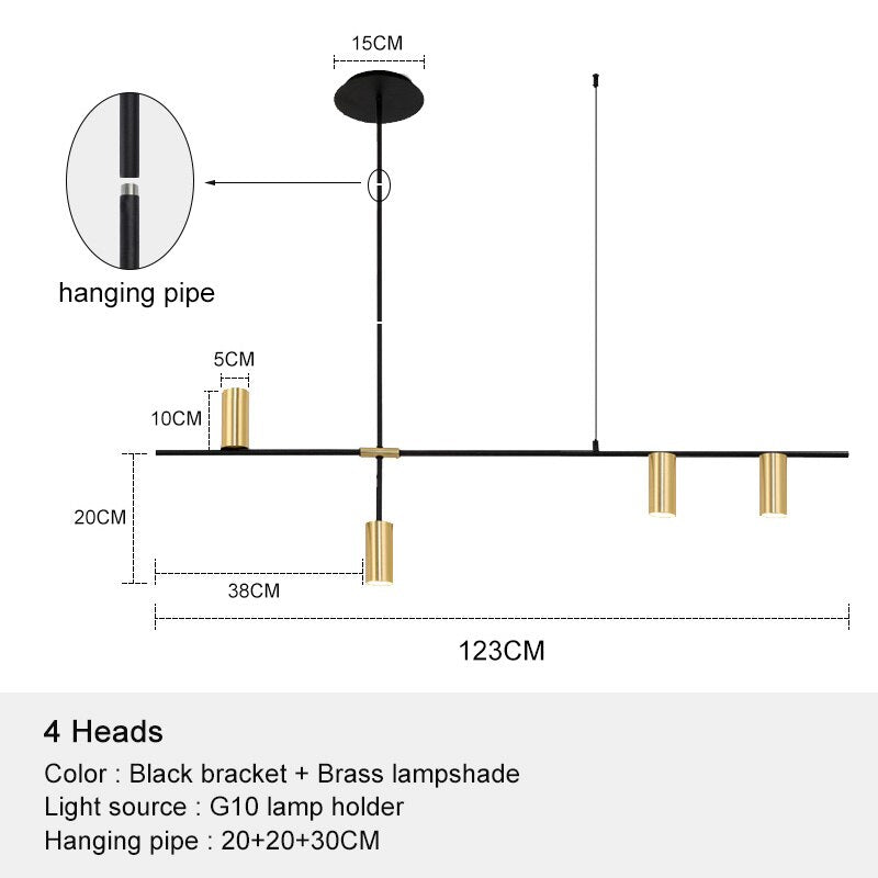Nordic Modern Longer Chandelier Dining Table Fixtures Black Pendant Lights Restaurant Bar Kitchen Decor Living Room Hanging Lamp