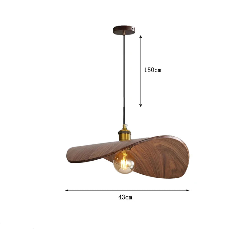 Imitation Wood Pendant Lights dining room lamp Kitchen Restaurant Bar Hanging Lamp straw hat Home decors Lighting fixtures E27