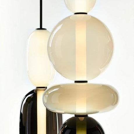 Nordic Creative Designer Art Style Colored Glass LED Pendent Lamp Restaurant Cafe's Exhibition Hall Home Decoration Light Fixture