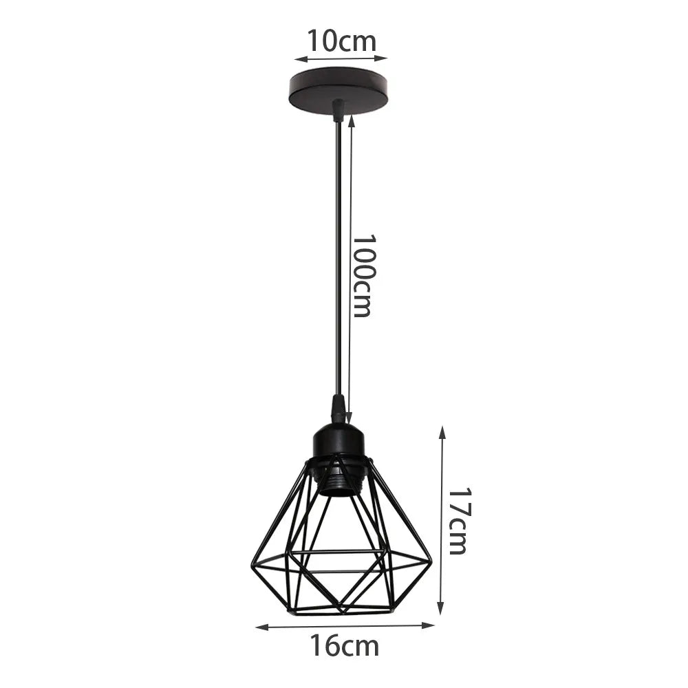 Vintage Pendant Lamp Iron Frame Ceiling Lighting Paint Restaurant Teahouse Chandelier Indoor Wrought Metal Modern Pendant Lights