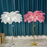 Nordic Ostrich Feather Floor Lamp - Luxury Standing Lamp for Living Room & Bedroom
