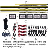 18 / 22 In 1 Streamer Car Ambient Lights RGB 213 64 Color LED Interior Rainbow Acrylic Strip Symphony Remote Atmosphere Lamp Kit