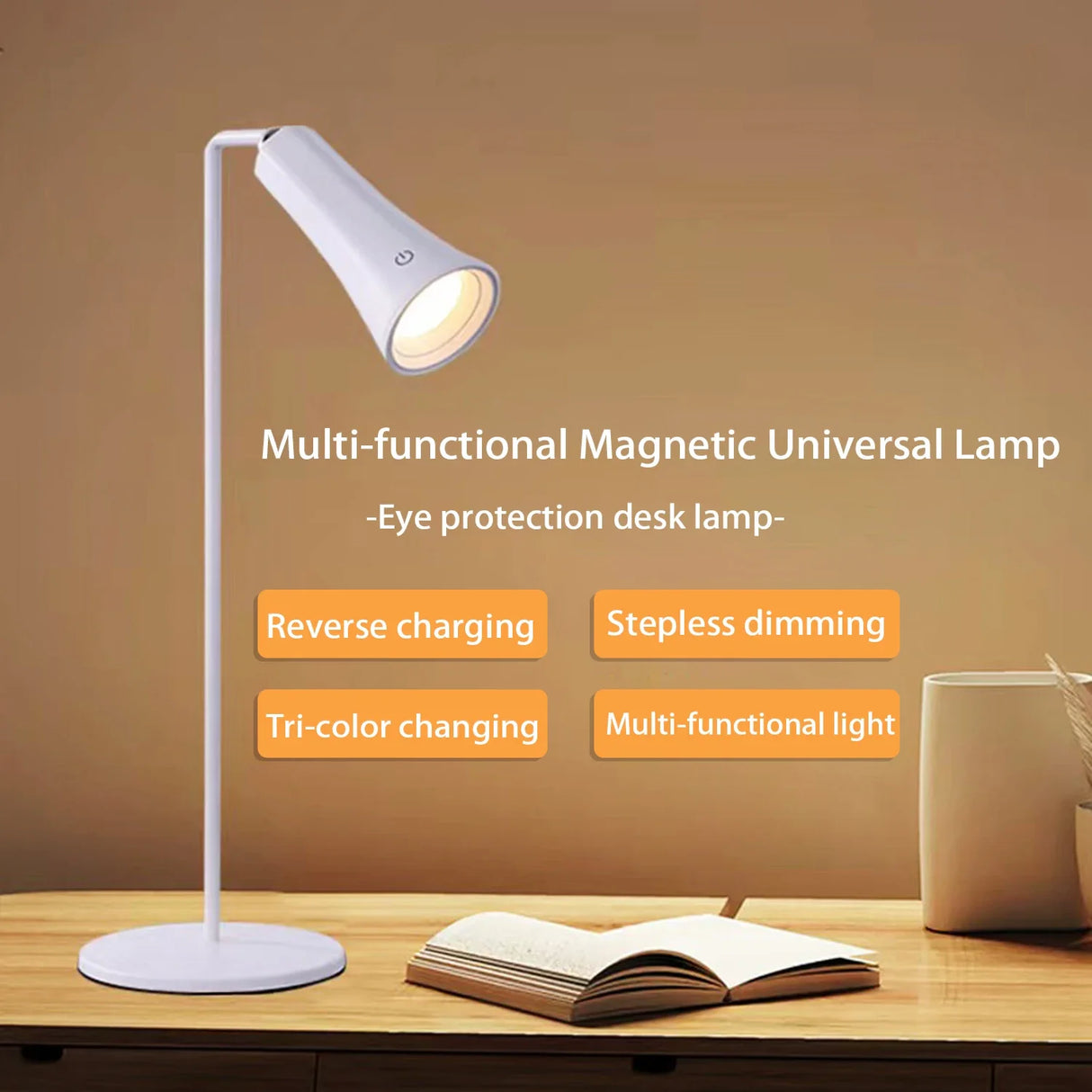 LED Reading Touch Desks Lamp USB Rechargeable Magnetic Move Read Book Bedroom Night Light Eye Protection To Reading Table Lamp