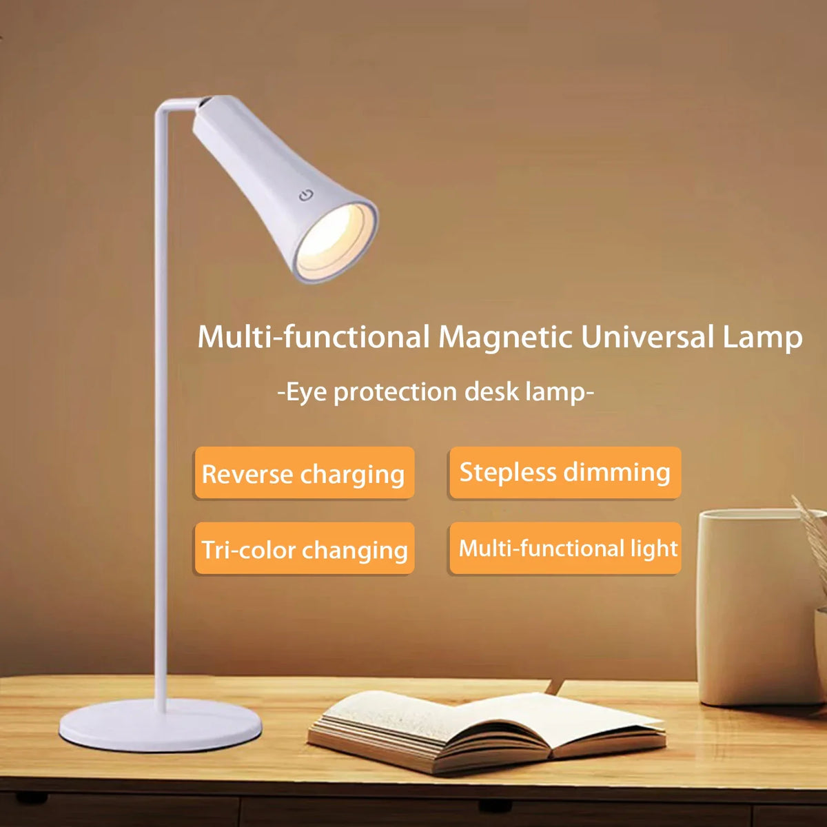 LED Reading Touch Desks Lamp USB Rechargeable Magnetic Move Read Book Bedroom Night Light Eye Protection To Reading Table Lamp