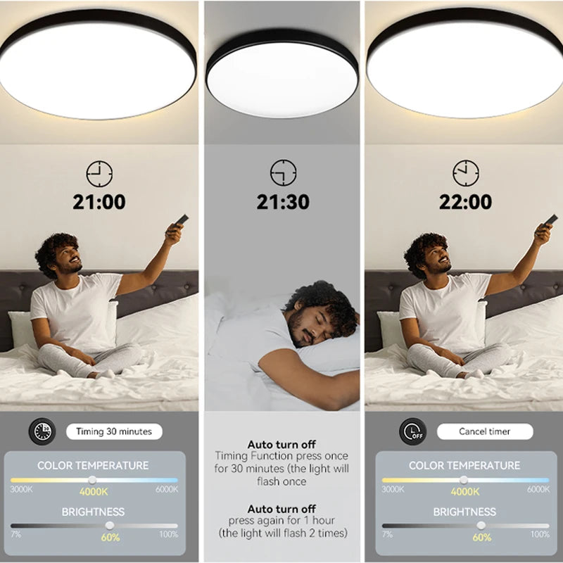 Modern Led Ceiling Lamp Remote Control Dimmable Ceiling Lights 110-265V Smart Indoor Lighting Fixture for Living Room Bedroom