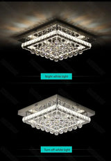 Modern Luxury Crystal LED Chandelier For Living Room Bedroom Dining Room Kitchen Ceiling Lamp Silver Chrome Remote Control Light