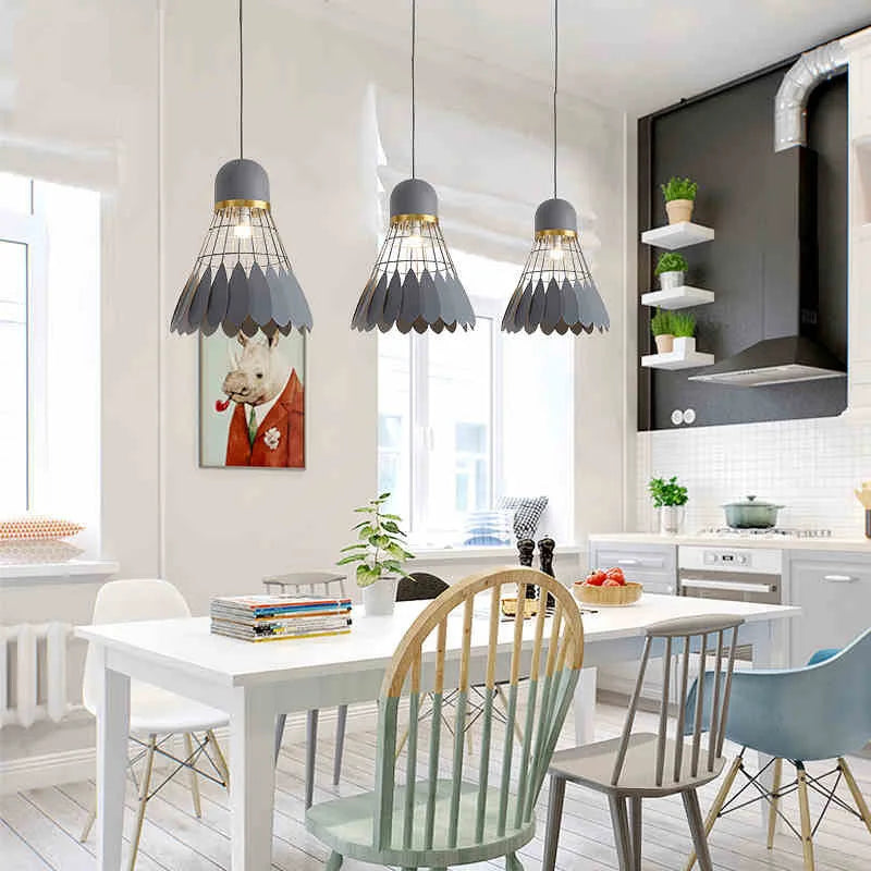 Simple Nordic Badminton Chandelier Lights Japanese Macaron Restaurant Hanging Lighting Fixture Sports Bedside Decors Pendant Lamp