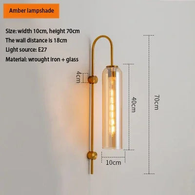 Modern Designer Glass LED Wall Lamp Bedroom Bedside Living Room Restaurant Staircase Bar Indoor Lighting Decors Light Fixtures