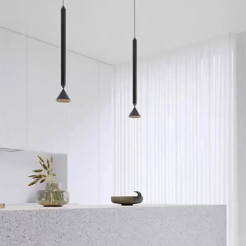 Lamp Long Pole Designer for Kitchen Island Small Single Head Hanging Lamp for Dining Room Bar Macaron Lamp LED