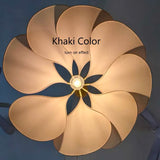 Minimalist LED Flower Fabric Pendant Light - Floral Textile Ceiling Chandelier Lamp Fixture for Living Room, Master Bedroom & Dining Table