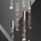Luxury K9 Crystal LED Pendant Light - Customizable Duplex Staircase Hanging Chandelier Lamp for Living Room, Bedroom, Hotel & Shop