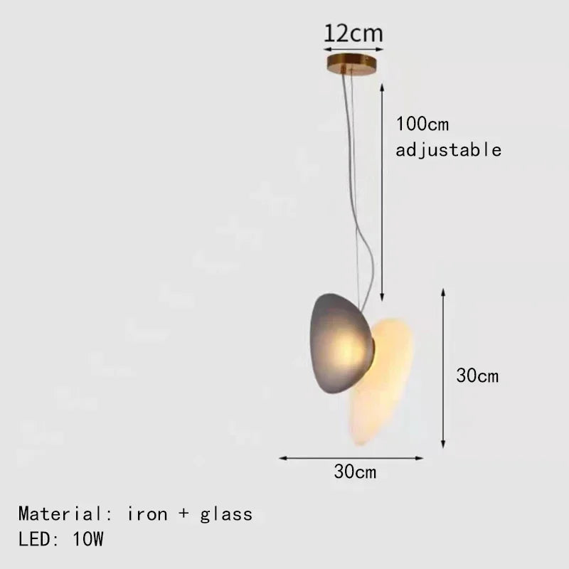 Nordic Creative Cobblestone Glass LED Pendant Chandelier for Restaurant Kitchen Bedroom Bedside Hotel Indoor Decor Lighting 2026