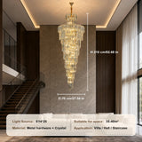 Luxury Crystal Chandelier Light - Grand Pendant Lamp Fixture for Villa Foyer, Hotel Lobby, Living Room & Staircase