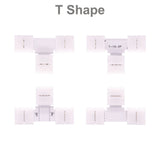 LED Strip Solderless Led Connector 2/3/4/5PIN  L/T/X Shape Corner Connector For 10mm WS2811 WS2812 3528 5050 RGB Led Strip Light