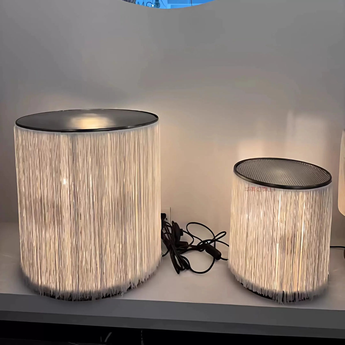Modern Tassel Fringe Accent Table Lamp with E27 Bulb - Boho Decorative Desk & Bedside Light Fixture for Living Room, Bedroom & Office Decor