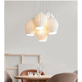 Mid-Century White Ceramic Cluster Pendant Light (3/5 Lamp) - Vintage Small Milk Glass Style Ceiling Chandelier Fixture for Kitchen Island & Dining Room