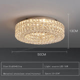 Round Crystal Chandelier Home Decoration Hanging Lamp Living Dinning Room Modern Crystal Pendant Light Kitchen Dimmable LED Lamp