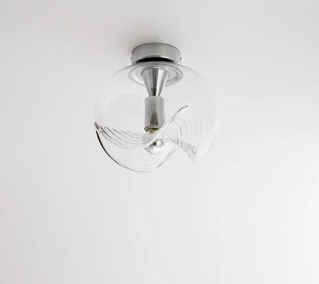 Nordic Vintage Water Wave Pattern Glass Pendant Lamp Bedside Store Restaurant Balcony Ceiling Installation Lighting Fixtures