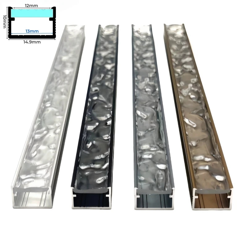 3D Water Ripple LED Aluminum Profile Hidden Recessed Cabinet Shelf Layer Lamp Bedroom Backlight Wall Linear Hard Bar Strip Light