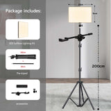 Photo Studio LED 2700k-5700k Video Fill Lamp Light Panel Photography Lighting With Tripod Stand Long Arm EU Plug For Live Stream