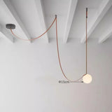 Nordic Leather Chandelier Italian Leather Belt Duplex Staircase Living Room Hotel Restaurant Decoration LED Lamps Pendant Lights