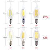 LED Candle bulb C35 G45 ST64 T25 vintage lamp E14 LED E27 A60 220v LED Globe 4W 6W 8W 12W Filament Edison LED Light Bulbs