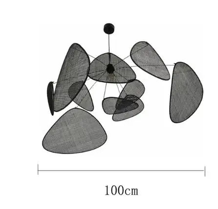 Rattan chandelier Wicker Suspension lamp Screen Cannage Kitchen Wood Bamboo chandelier e27 Creative Leaf Grid Hand designer lamp