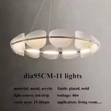Nordic Leaf Chandelier Modern Acrylic Ring Light Living Dining Room Lighting Decor Home Bedroom Kitchen Hanging Lights Luminaire