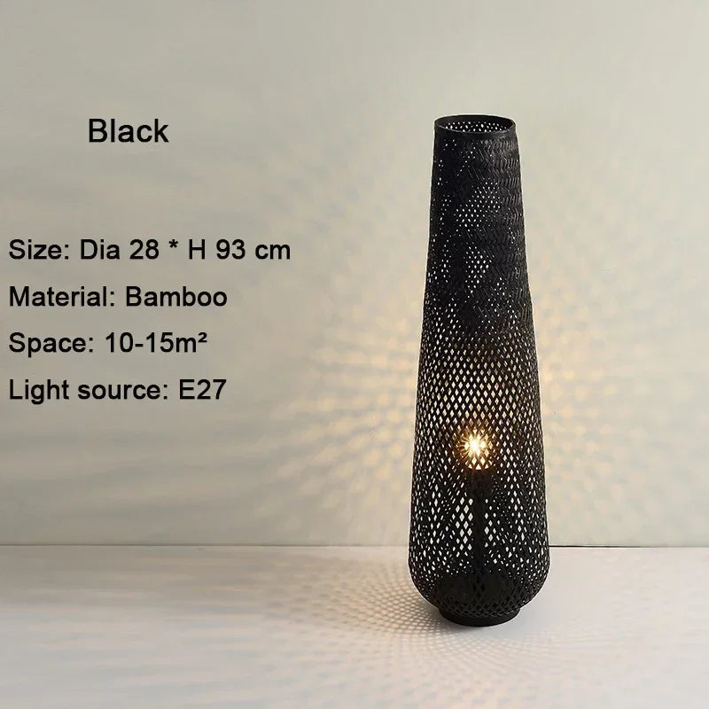 Japanese Style Floor Lamp Tea Room Zen Bamboo Creative Vertical Light Nordic Living Room Bedroom Ins Style Sofa Side Art Lights