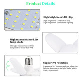 E27 LED Bulb Fan Blade 4+1 Leaf Lamp AC165-265V 28W Foldable Led Light Bulb Deformable Lampada Home Ceiling Light Garage Light
