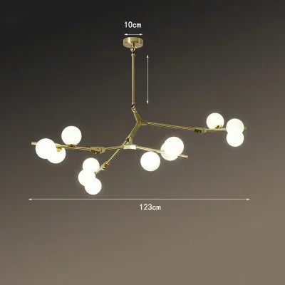 Modern Tree Branches Led Chandelier Glass Balls Hanging Chandelier Living Room Decoration Dining Room Bedroom Indoor Lighting