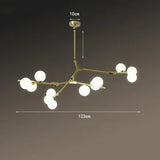 Modern Tree Branches Led Chandelier Glass Balls Hanging Chandelier Living Room Decoration Dining Room Bedroom Indoor Lighting