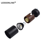 Surface Flush Mounted Ceiling Spot Light fixture Wall Sconce GU10 LED Lamp Replaceable Nordic Wood graine Bedroom Living Decor