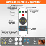 Battery Power Remote Ceiling Lamp Dimmable Wireless Motion Sensor LED Ceiling Lights Fixture Timer Kitchen Hallway Night Lights