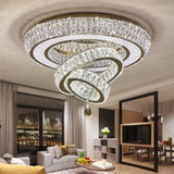 Led Stainless Steel Crystal Ceiling Light 2026 Luxury Home Decoration Round Minimalist Lampara Techo for Bedroom Living Room
