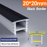 Light Strip Silicone Tube LED Diffuser Flexible Black and White Lampshade with Edge Contour Light Mask Plate Cover