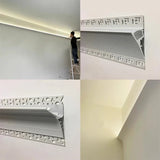Free Ceiling LED Aluminum Profile Invisible Frameless Gypsum Channel Top Corner Line Lamp Waistline Wall Washer Backlight Light