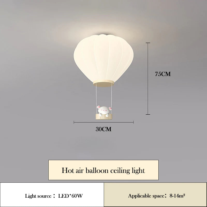 Cream Style Children's Room Ceiling Lights White Hot Air Balloon Light Creative Baby Room Nursery Boy Girl Bedroom Ceiling Lamps