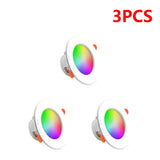 1-3 Pcs Smart RGB LED Recessed Downlight (10W Bluetooth, 2700K-6500K CCT) - Round Dimmable Smart Ceiling Panel Lamp for Living Room & Bedroom Decor