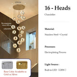 2026 Modern LED Duplex Staircase Chandelier - Living Room Hanging Light