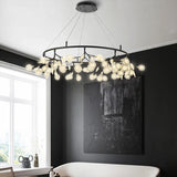 2026 New Nordic Romantic Hanging Living Room Chandelier Lights Modern Firefly Decor Pendant Lamp Round Chandelier Lustre Fixture