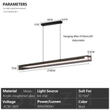 Linear Dining room chandelier kitchen island lighting dining table bar lamp led long strip modern lamp glass Pendant light black