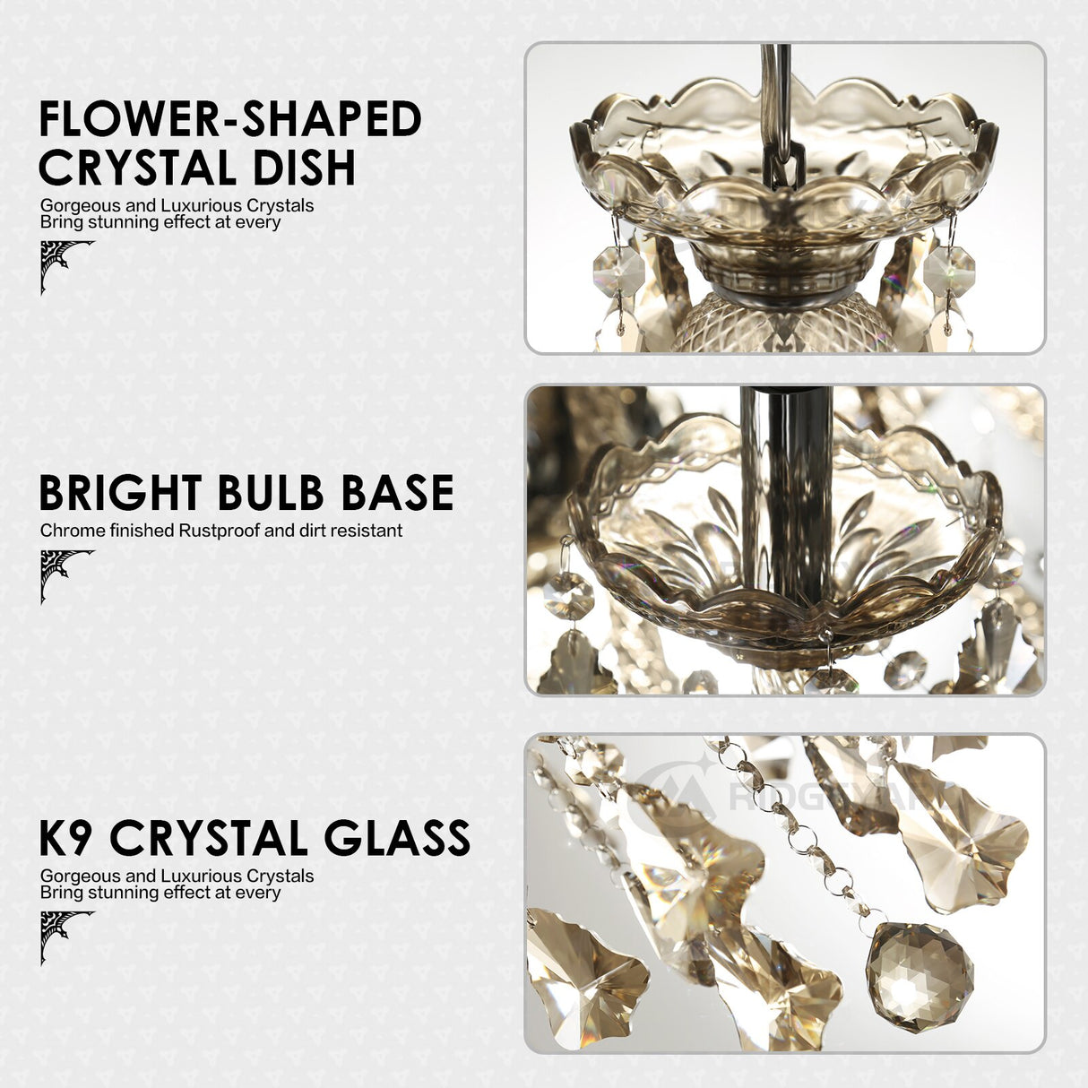 Luxurious K9 Crystal Chandelier 15-18 Arms Cognac/Transparent Ceiling Light For Living Room Home Hotel Apartment Decors
