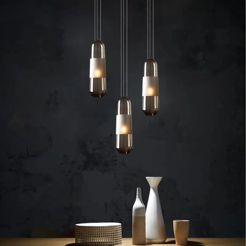 Restaurant Chandelier Lights Bedroom Bedside Living Dining Room Pendant Lamps Glass Decoration Nordic Hanging Kitchen Lighting