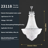 Light Luxury Duplex Villa Led Crystal Chandelier Home Decoration Living Room Bedroom Mid Floor Hollow Spiral Staircase Light