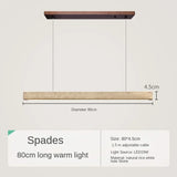 Japanese Wabi Sabi Stone Long Strip Chandelier One Line Down light Restaurant Living Room Office Study Table Light Fixture Wood