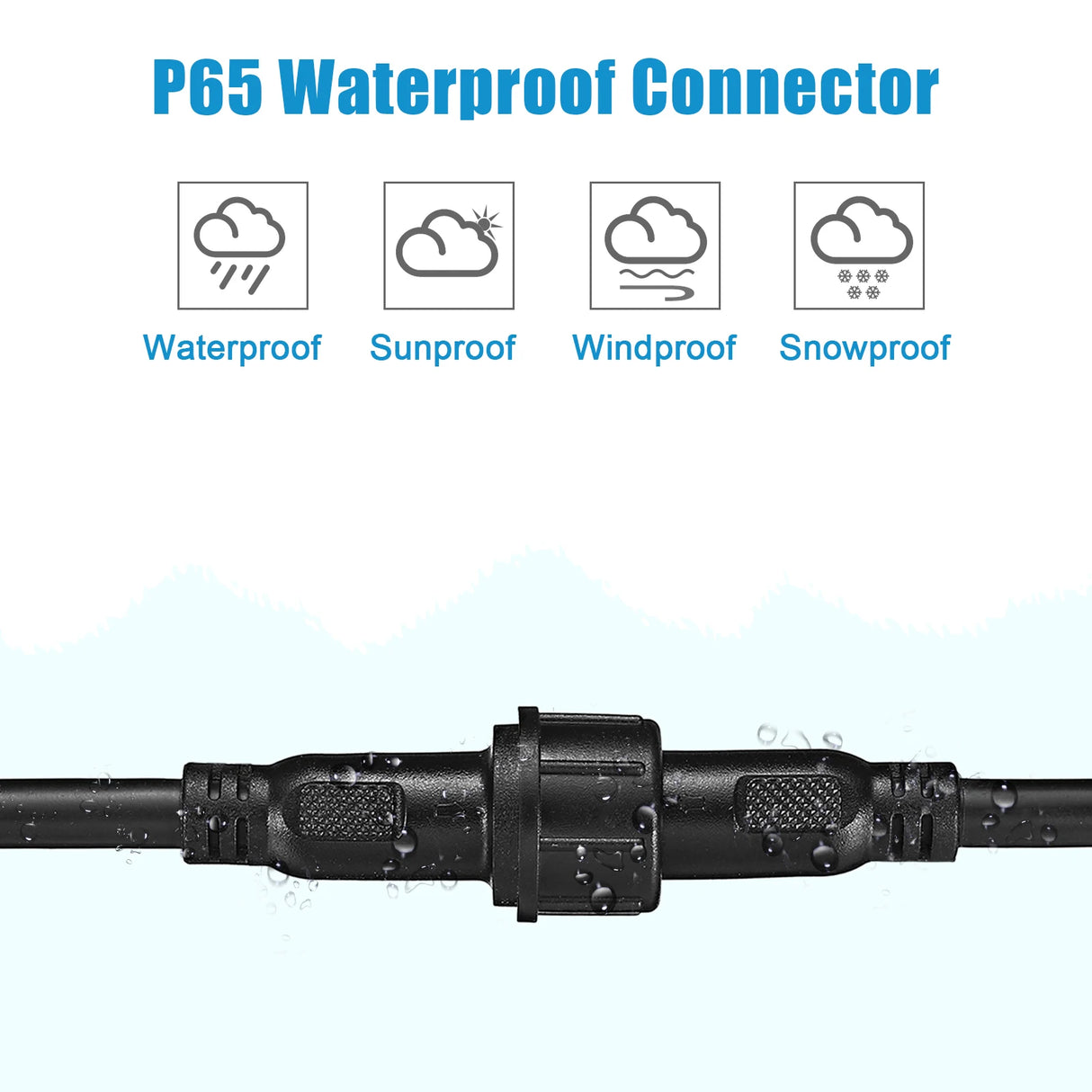 3Core Waterproof IP65 Male Female Plug LED Connector 18AWG 10 Pairs 3Pin Electrical Pigtail 50CM Extension Cable for Strip Light